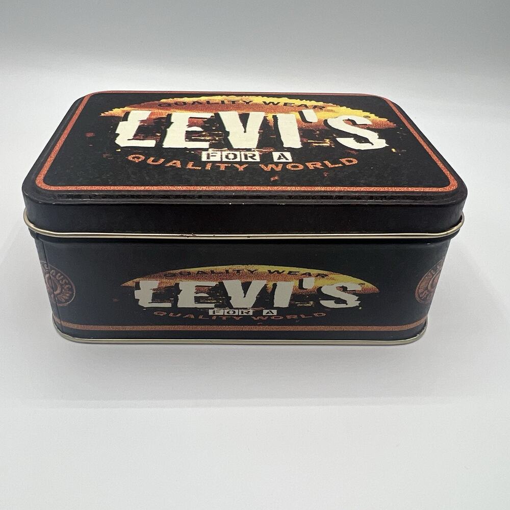 Vintage Levi’s “Quality Wear For a Quality World” Promotional Metal Tin Box Only